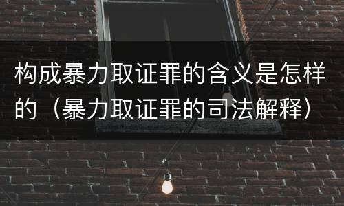 构成暴力取证罪的含义是怎样的（暴力取证罪的司法解释）