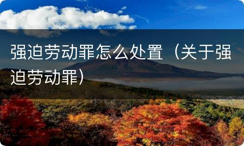 强迫劳动罪怎么处置（关于强迫劳动罪）