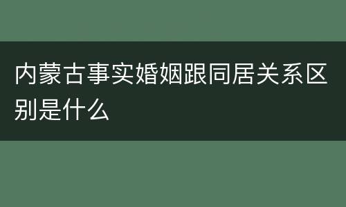 内蒙古事实婚姻跟同居关系区别是什么