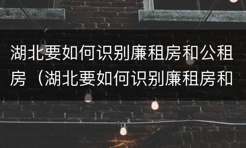 湖北要如何识别廉租房和公租房（湖北要如何识别廉租房和公租房呢）