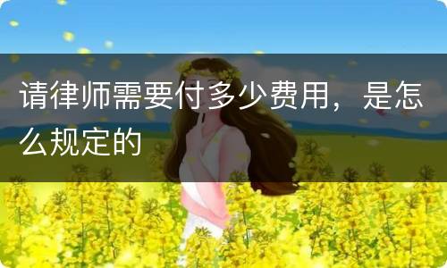 请律师需要付多少费用,是怎么规定的