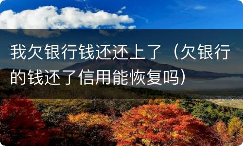 我欠银行钱还还上了（欠银行的钱还了信用能恢复吗）