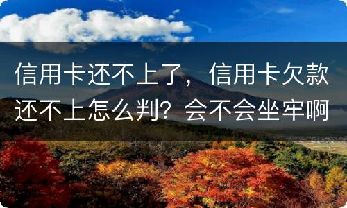 信用卡还不上了，信用卡欠款还不上怎么判？会不会坐牢啊