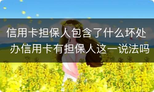 信用卡担保人包含了什么坏处 办信用卡有担保人这一说法吗