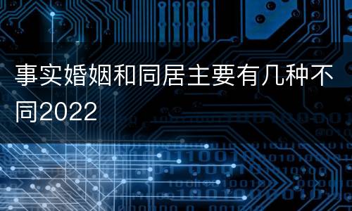 事实婚姻和同居主要有几种不同2022