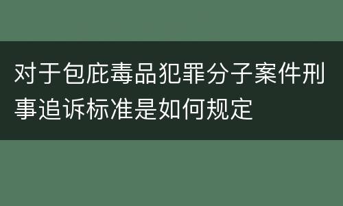 对于包庇毒品犯罪分子案件刑事追诉标准是如何规定