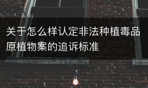 关于怎么样认定非法种植毒品原植物案的追诉标准