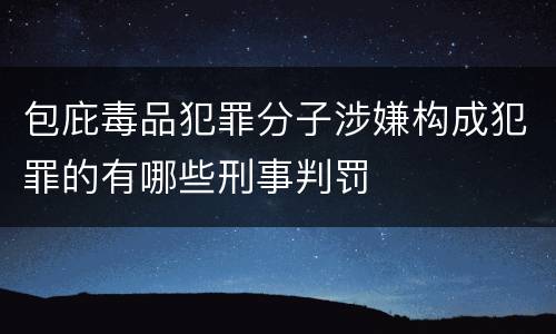 包庇毒品犯罪分子涉嫌构成犯罪的有哪些刑事判罚