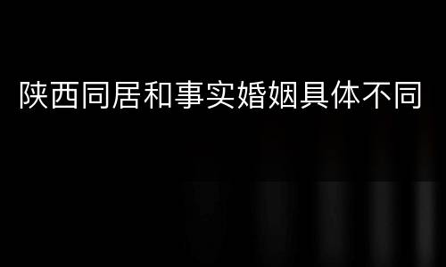 陕西同居和事实婚姻具体不同