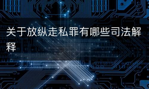 关于放纵走私罪有哪些司法解释