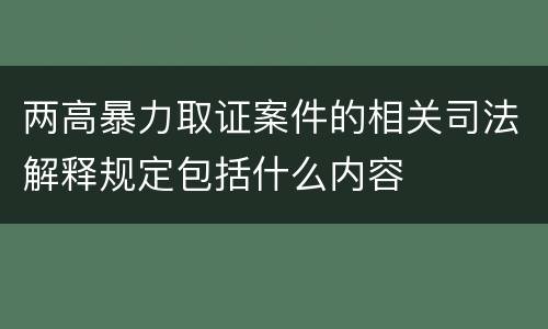 两高暴力取证案件的相关司法解释规定包括什么内容