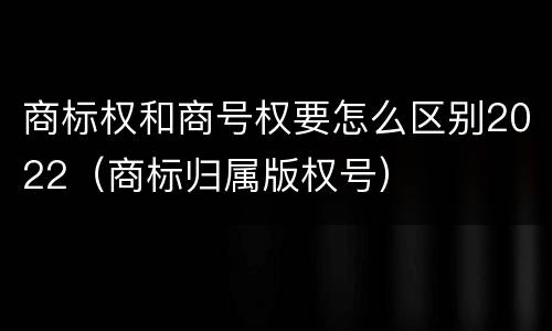 商标权和商号权要怎么区别2022（商标归属版权号）