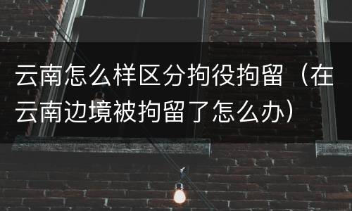 云南怎么样区分拘役拘留（在云南边境被拘留了怎么办）