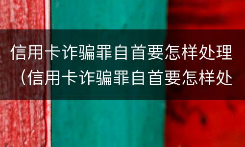 信用卡诈骗罪自首要怎样处理（信用卡诈骗罪自首要怎样处理才能判刑）