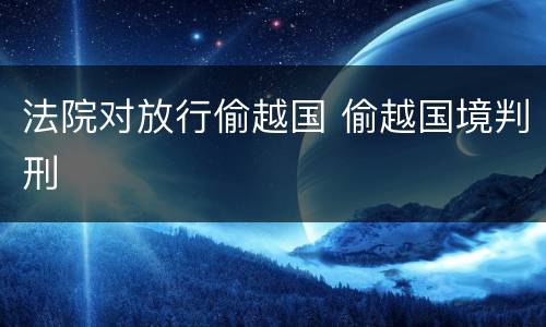 法院对放行偷越国 偷越国境判刑