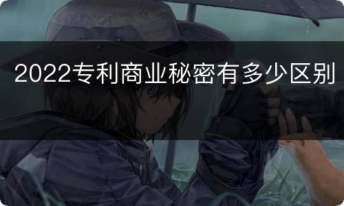 2022专利商业秘密有多少区别