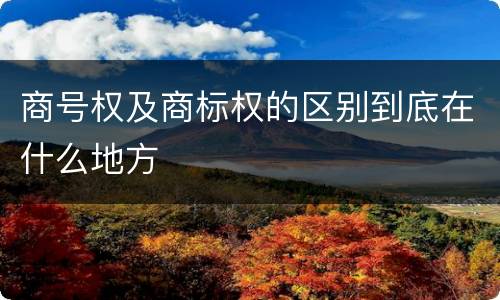 商号权及商标权的区别到底在什么地方