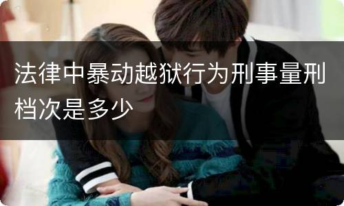 法律中暴动越狱行为刑事量刑档次是多少