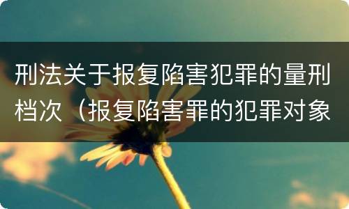 刑法关于报复陷害犯罪的量刑档次（报复陷害罪的犯罪对象是）
