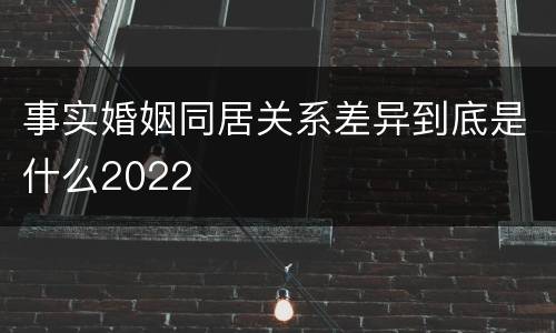 事实婚姻同居关系差异到底是什么2022