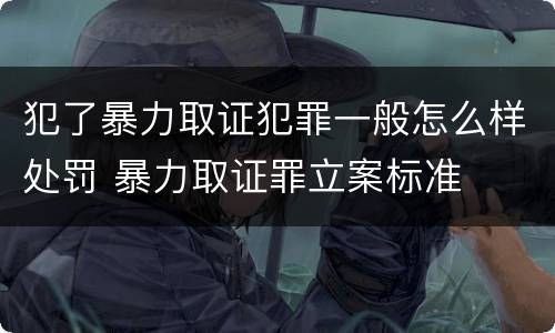 犯了暴力取证犯罪一般怎么样处罚 暴力取证罪立案标准