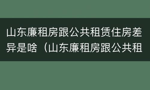 山东廉租房跟公共租赁住房差异是啥（山东廉租房跟公共租赁住房差异是啥意思）