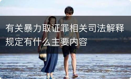 有关暴力取证罪相关司法解释规定有什么主要内容