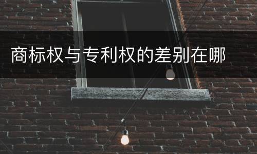 商标权与专利权的差别在哪