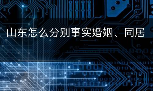 山东怎么分别事实婚姻、同居