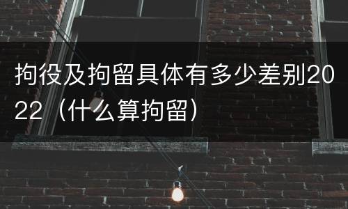 拘役及拘留具体有多少差别2022（什么算拘留）