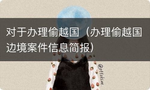 对于办理偷越国（办理偷越国边境案件信息简报）