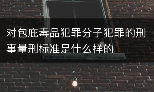 对包庇毒品犯罪分子犯罪的刑事量刑标准是什么样的