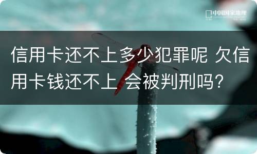 信用卡还不上多少犯罪呢 欠信用卡钱还不上 会被判刑吗?