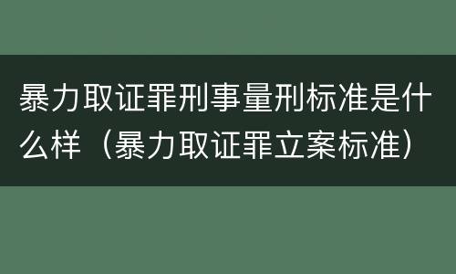 暴力取证罪刑事量刑标准是什么样（暴力取证罪立案标准）