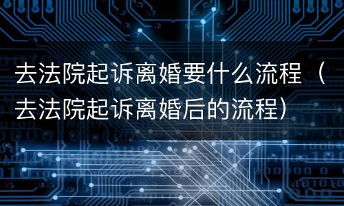 去法院起诉离婚要什么流程（去法院起诉离婚后的流程）