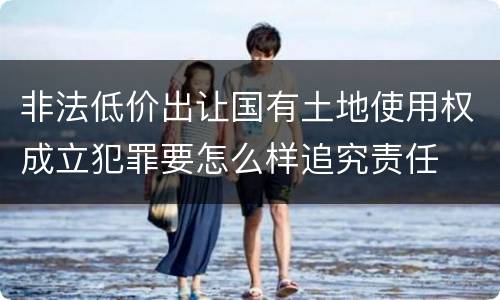 非法低价出让国有土地使用权成立犯罪要怎么样追究责任