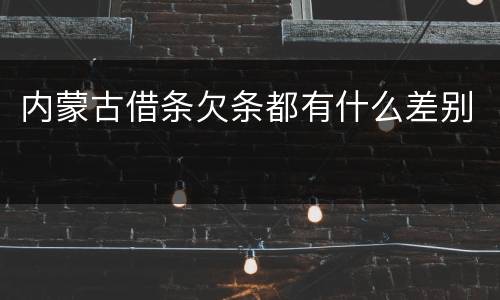 内蒙古借条欠条都有什么差别