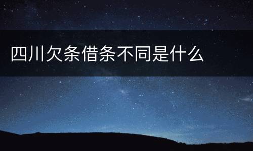 四川欠条借条不同是什么