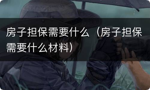 房子担保需要什么（房子担保需要什么材料）