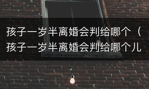 孩子一岁半离婚会判给哪个（孩子一岁半离婚会判给哪个儿子）