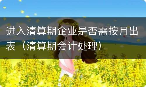 进入清算期企业是否需按月出表（清算期会计处理）