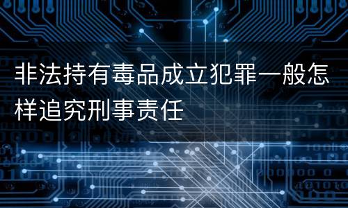 非法持有毒品成立犯罪一般怎样追究刑事责任