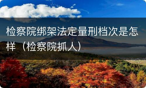 检察院绑架法定量刑档次是怎样（检察院抓人）