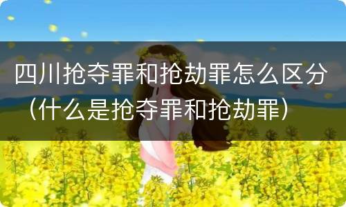 四川抢夺罪和抢劫罪怎么区分（什么是抢夺罪和抢劫罪）