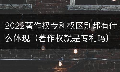2022著作权专利权区别都有什么体现（著作权就是专利吗）