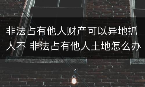 非法占有他人财产可以异地抓人不 非法占有他人土地怎么办