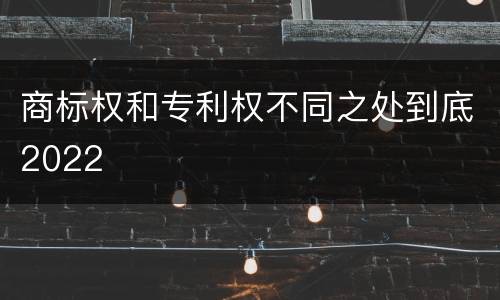 商标权和专利权不同之处到底2022