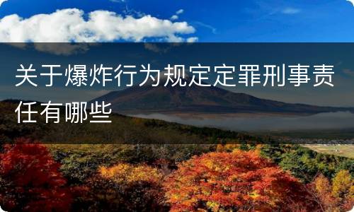 关于爆炸行为规定定罪刑事责任有哪些