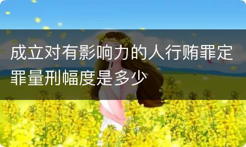 成立对有影响力的人行贿罪定罪量刑幅度是多少