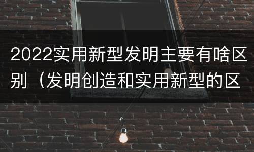 2022实用新型发明主要有啥区别（发明创造和实用新型的区别）